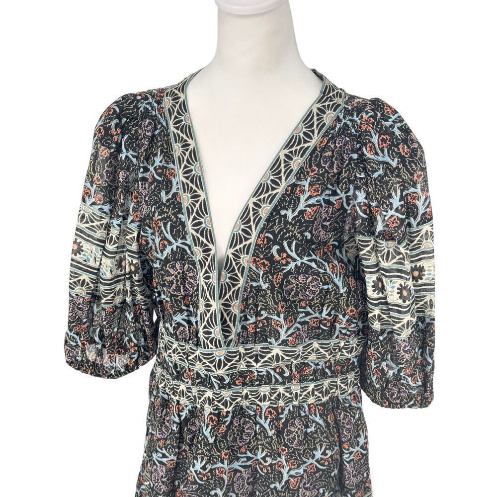 Sea New York Boho Floral Dress Size XL - Designer Mixed Print Cotton Dress - Picture 2 of 14